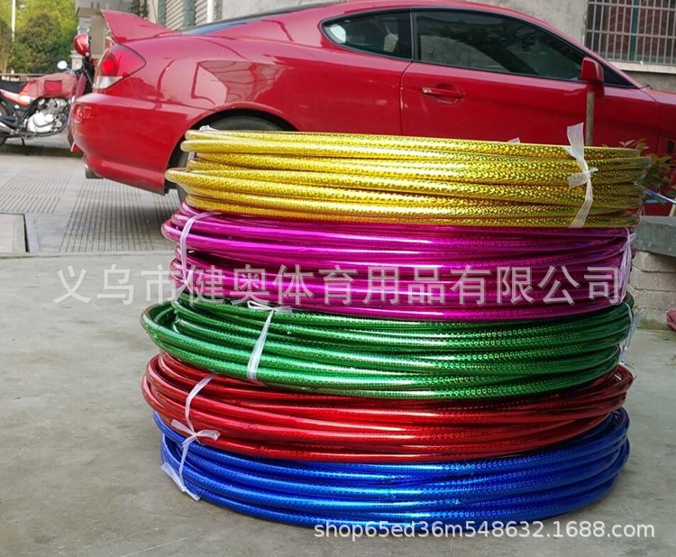 Jianerte factory foreign trade export center laser double color hula hoop children stage performance hula hoop Jianerte factory foreign trade export center laser double color hula hoop children stage performance hula hoop