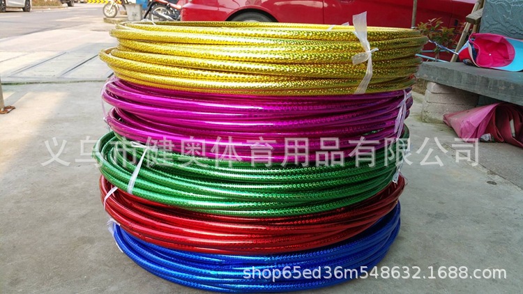 Jianerte factory foreign trade export center laser double color hula hoop children stage performance hula hoop Jianerte factory foreign trade export center laser double color hula hoop children stage performance hula hoop