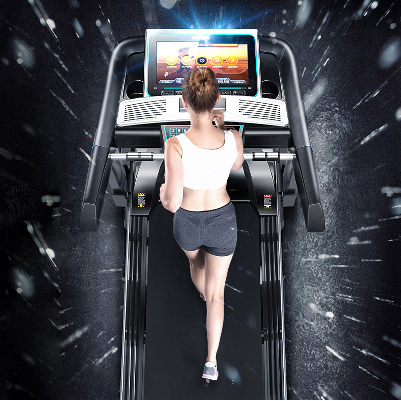 Multifunctional light commercial electric treadmill with a 10-inch LCD screen and WIFL