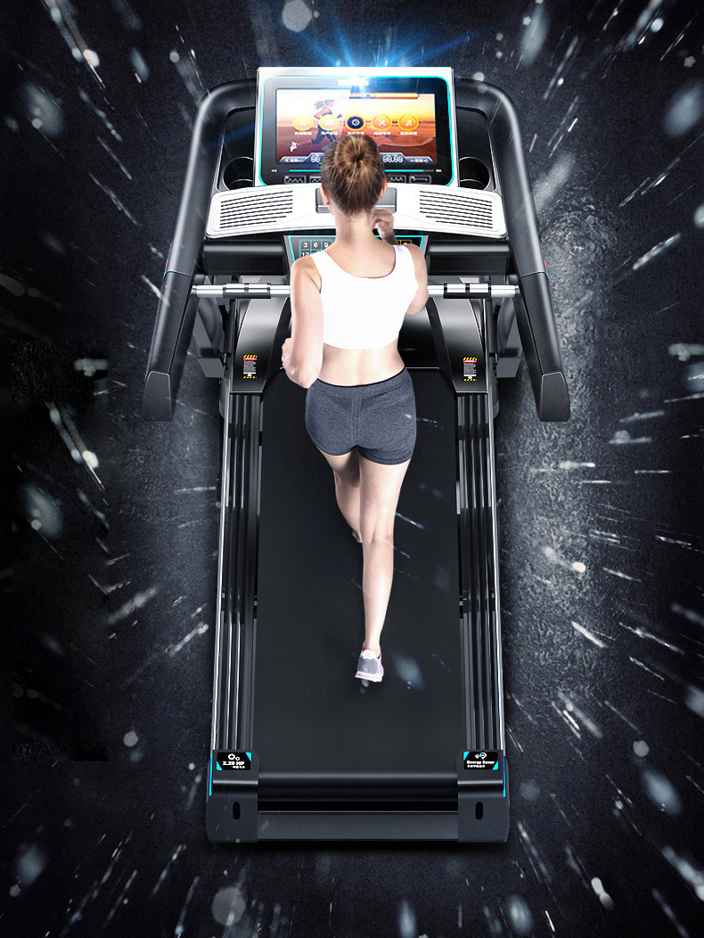 Multifunctional light commercial electric treadmill with a 10-inch LCD screen and WIFL