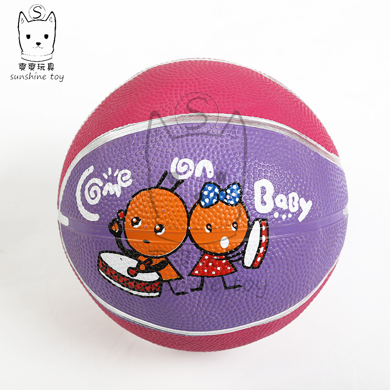 Cartoon Children&#039;s Rubber basketball Kindergarten Training Special patting ball outdoor inflatable toy wholesale