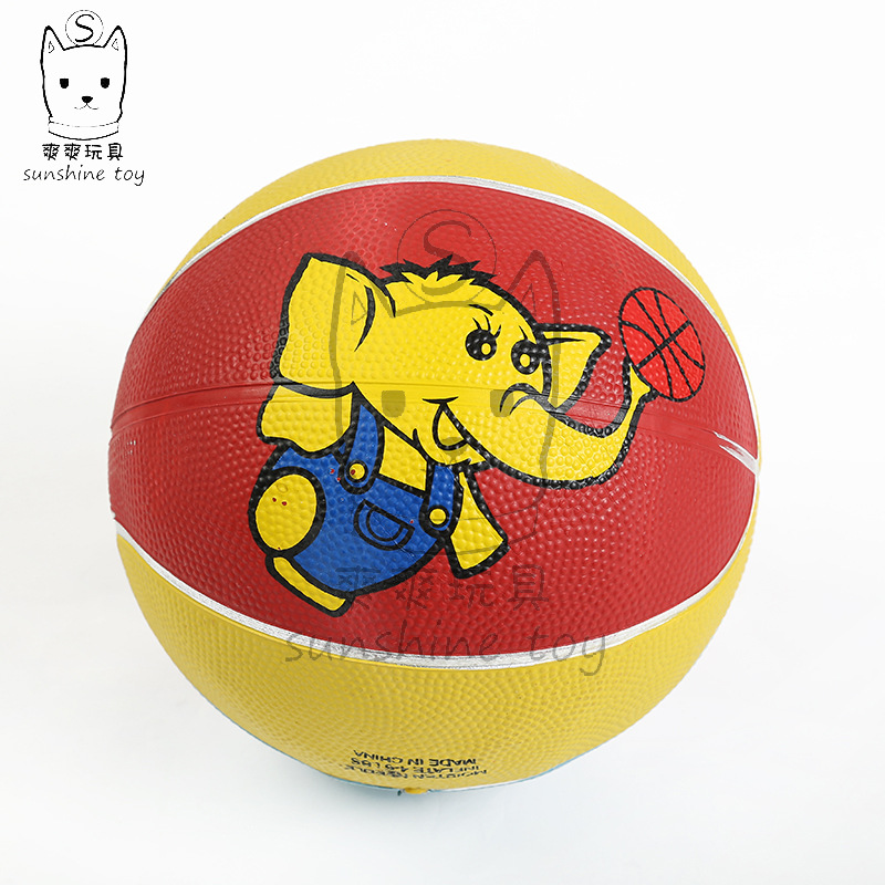 Cartoon Children&#039;s Rubber basketball Kindergarten Training Special patting ball outdoor inflatable toy wholesale