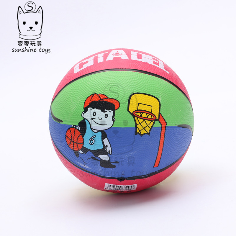Cartoon Children's Rubber basketball Kindergarten Training Special patting ball outdoor inflatable toy wholesale Cartoon Children's Rubber basketball Kindergarten Training Special patting ball outdoor inflatable toy wholesale
