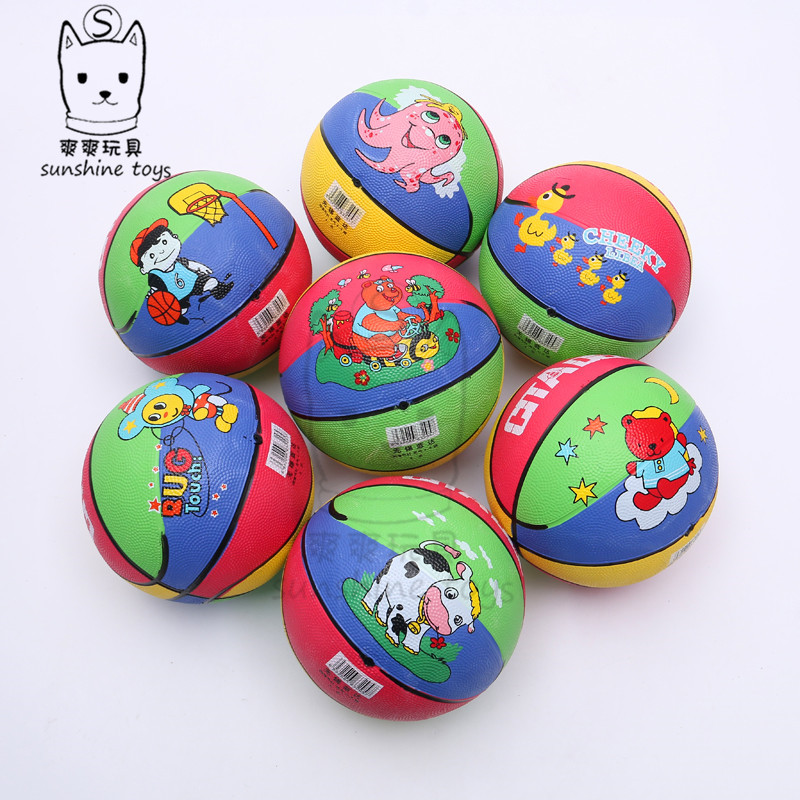 Cartoon Children's Rubber basketball Kindergarten Training Special patting ball outdoor inflatable toy wholesale Cartoon Children's Rubber basketball Kindergarten Training Special patting ball outdoor inflatable toy wholesale