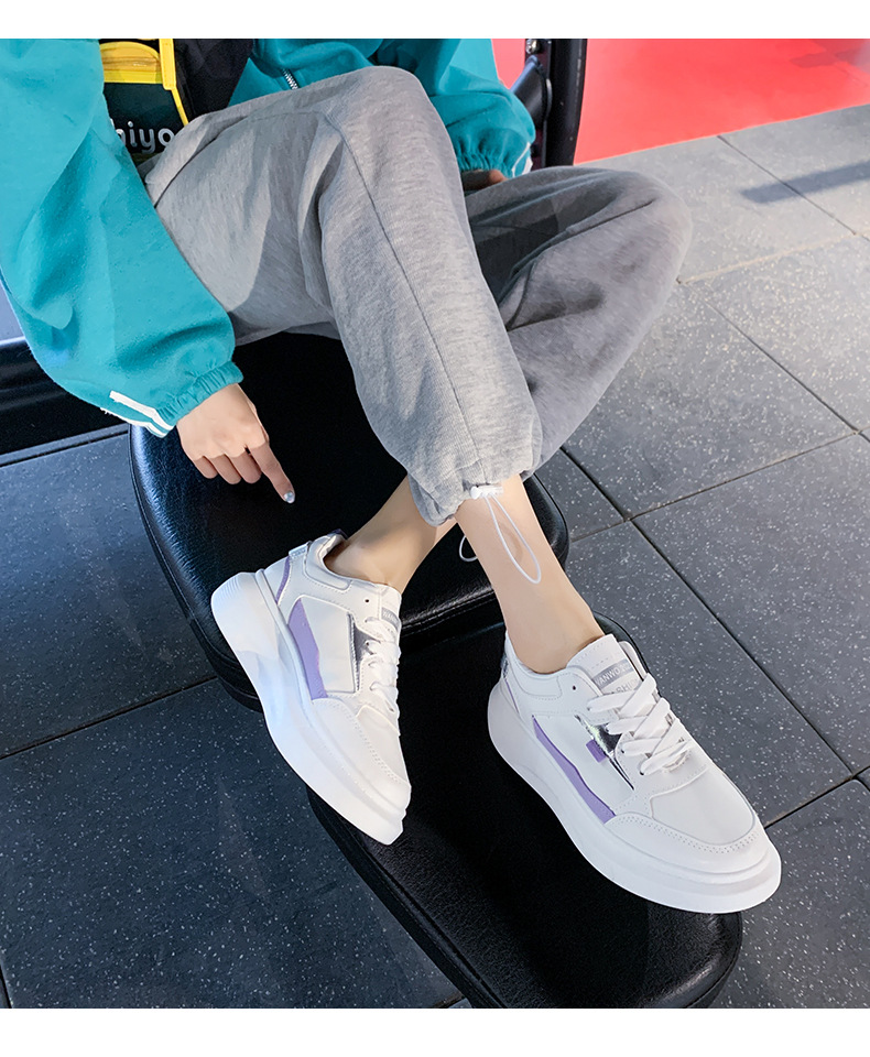 Platform White Shoes Women's Fashionable 2021 Spring New Korean Casual Sports Female Student Treadmill Board Shoes Zy8823