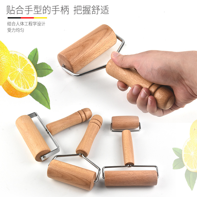 Factory Direct Sales Double-Headed Stainless Steel Roller Rolling Pin Wooden Flour Stick Kitchen Rolling Pin Rolling Pin Baking Tool