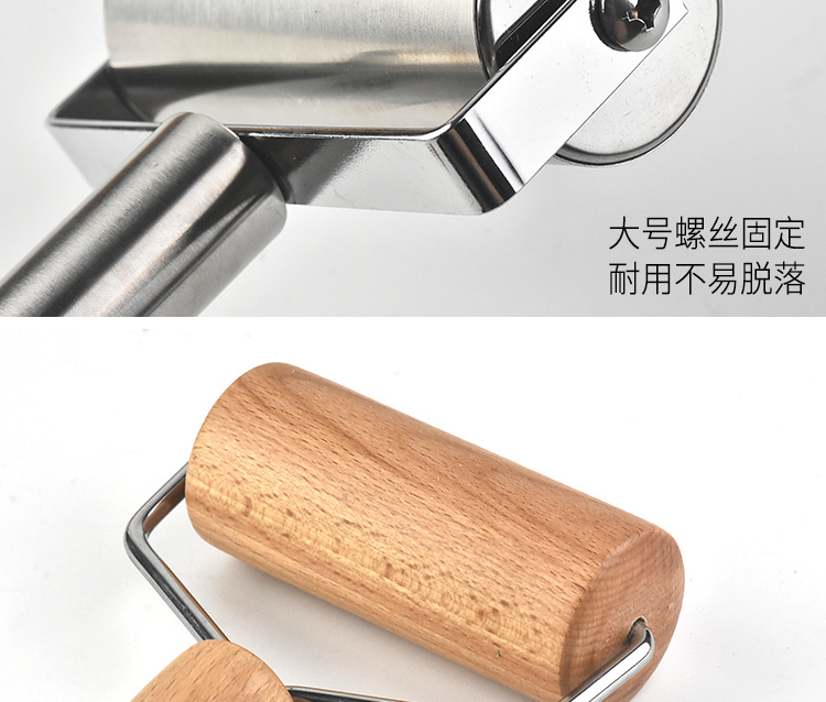Factory Direct Sales Double-Headed Stainless Steel Roller Rolling Pin Wooden Flour Stick Kitchen Rolling Pin Rolling Pin Baking Tool