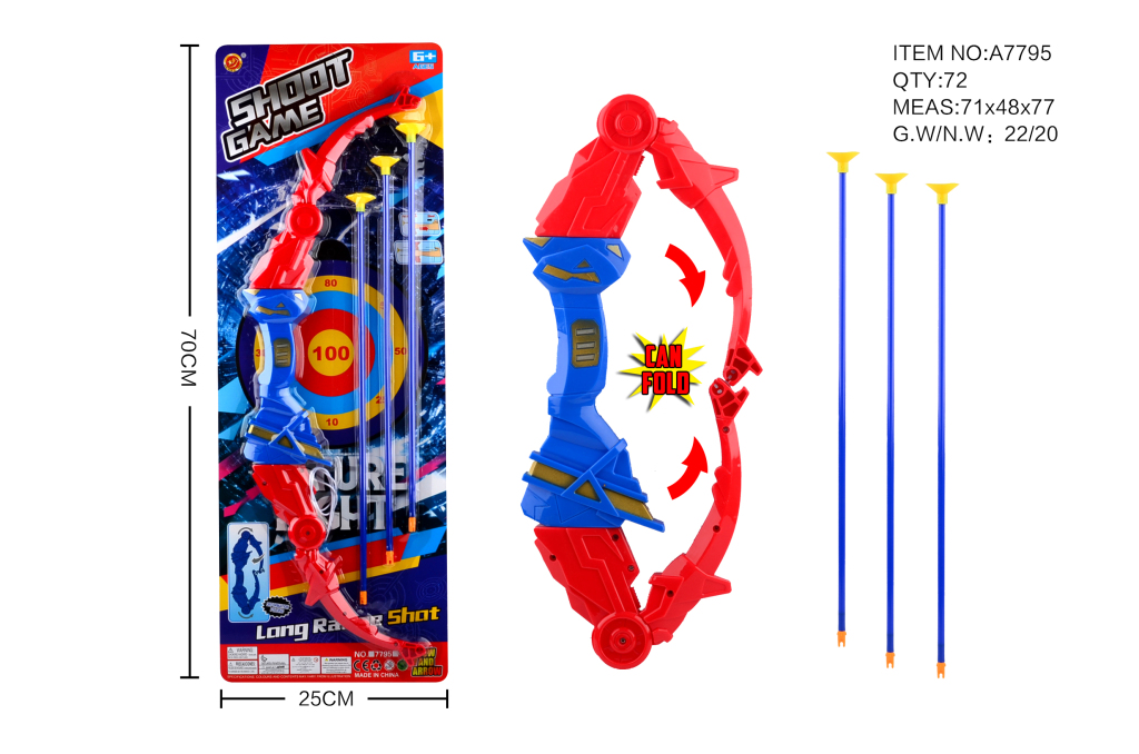 Folding Bow and Arrow 2-Color Mixed Cross-Border New Children and Boys Intellectual Development Series Outdoor Sports Folding Bow and Arrow 2-Color Mixed Cross-Border New Children and Boys Intellectual Development Series Outdoor Sports