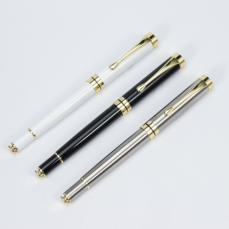 Black Gel Pen Business Gift Metal Roller Pen Customized Advertising Gift Ball Pen Logo Ballpoint Pen Wholesale