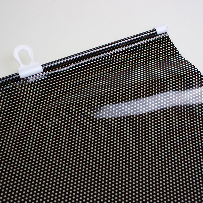 68 * 125cm Black Dot Retractable Roller Shutter Insulation Anti-UV Retractable Sunshade Front Windscreen Sun Block