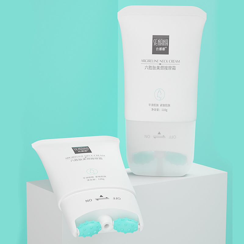 Senana Marina Areginine Essence Net Skin Cream Hydrating Moisturizing and Nourishing Massage Cream Double-Roller Neck Firming Cream Neck Care