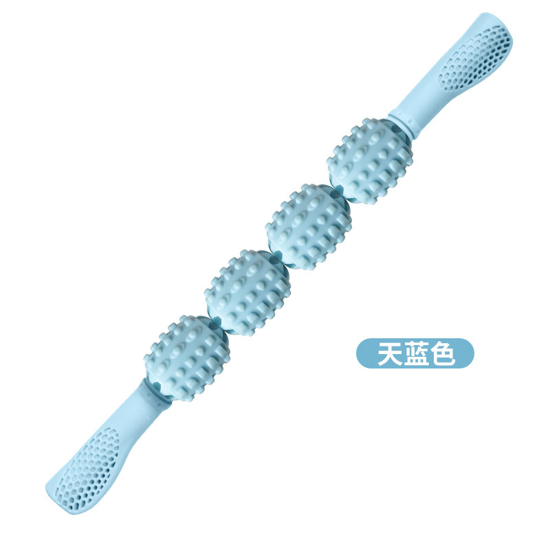 Yoga Four-Roller Leg Muscle Relaxation Artifact Fitness Leg Shaping Back Fascia Female Hand-Held Massage Spiked Club