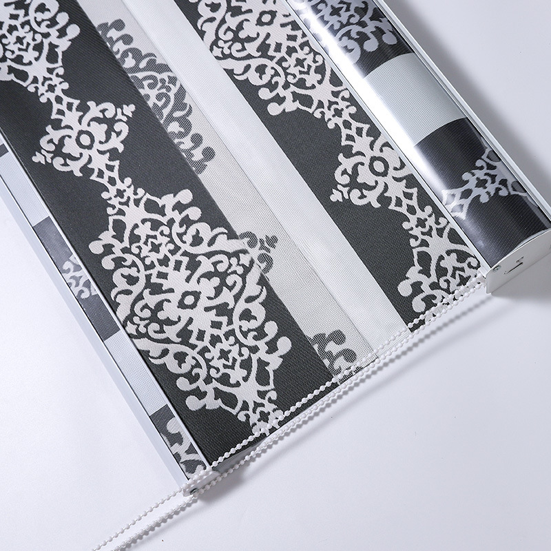 Modern Simple Soft Gauze Curtain Shading Office Kitchen Bathroom Curtain Double-Layer Jacquard Roller Shutter Curtain