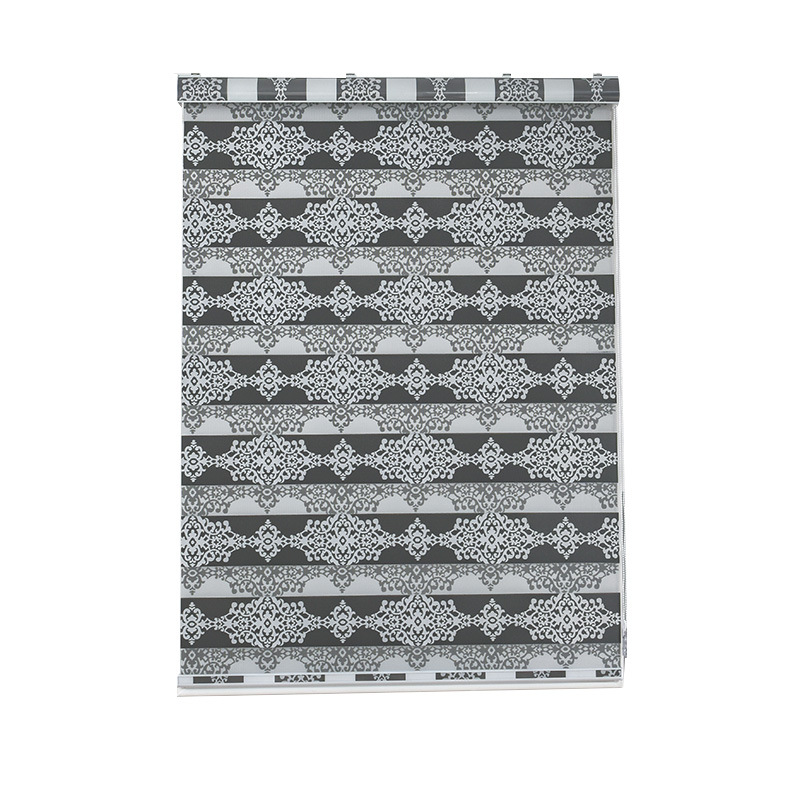 Modern Simple Soft Gauze Curtain Shading Office Kitchen Bathroom Curtain Double-Layer Jacquard Roller Shutter Curtain