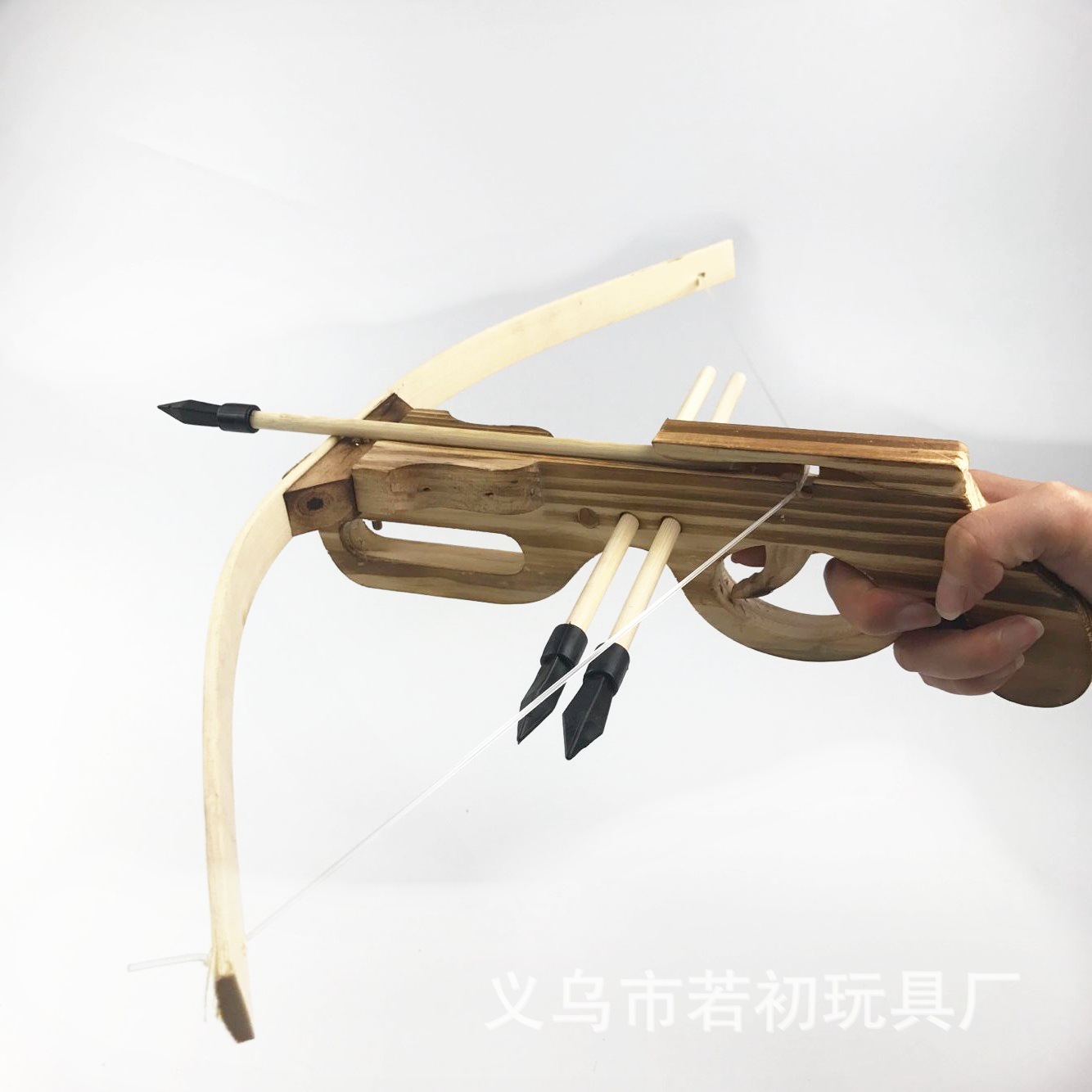 Bow and Arrow Crossbow Toy Children&#039;s Pistol Crossbow Toy Bamboo Wooden Cross Crossbow Toy Catapult Non-Destructive Toy