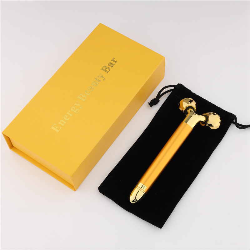 3D Roller Golden Stick Electric Massage Stick Face Slimming Beauty Bar 360 Degree Rolling Massage Lifting and Tightening V Face Tool