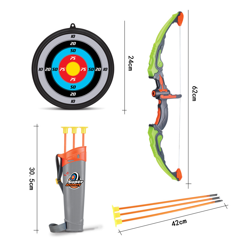 Amazon Cross-Border Hot Children&#039;s Toy Flash Bow and Arrow Set Parent-Child Soft Arrow Suction Cup with Quiver Outdoor