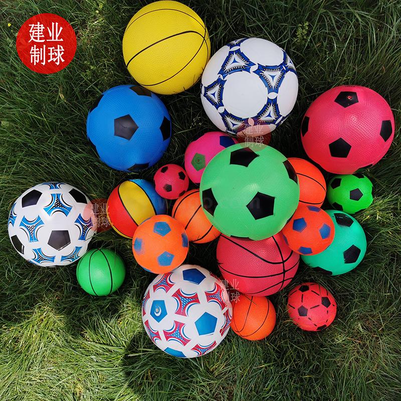 Manufacturers direct children inflatable rubber ball 16cm basketball children outdoor patting ball football wholesale