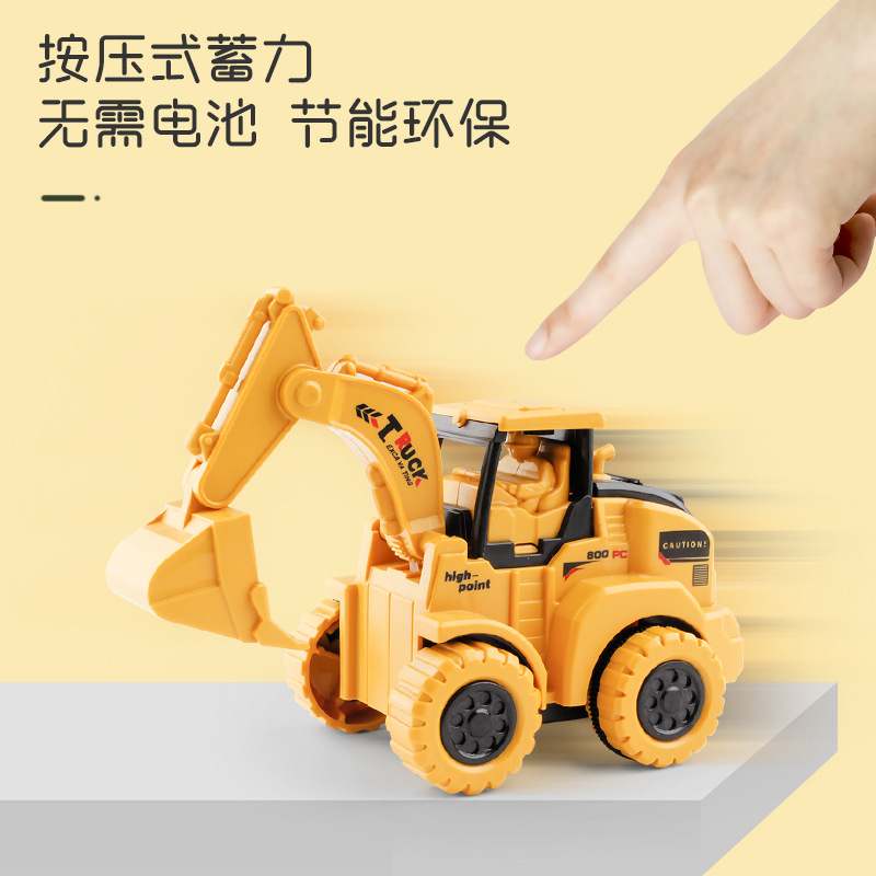 Children&#039;s Pressing Engineering Vehicle Excavator Bulldozer Roller Inertia Simulation Soil Ripper Crane Children&#039;s Toy Car