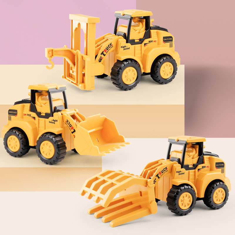 Children&#039;s Pressing Engineering Vehicle Excavator Bulldozer Roller Inertia Simulation Soil Ripper Crane Children&#039;s Toy Car
