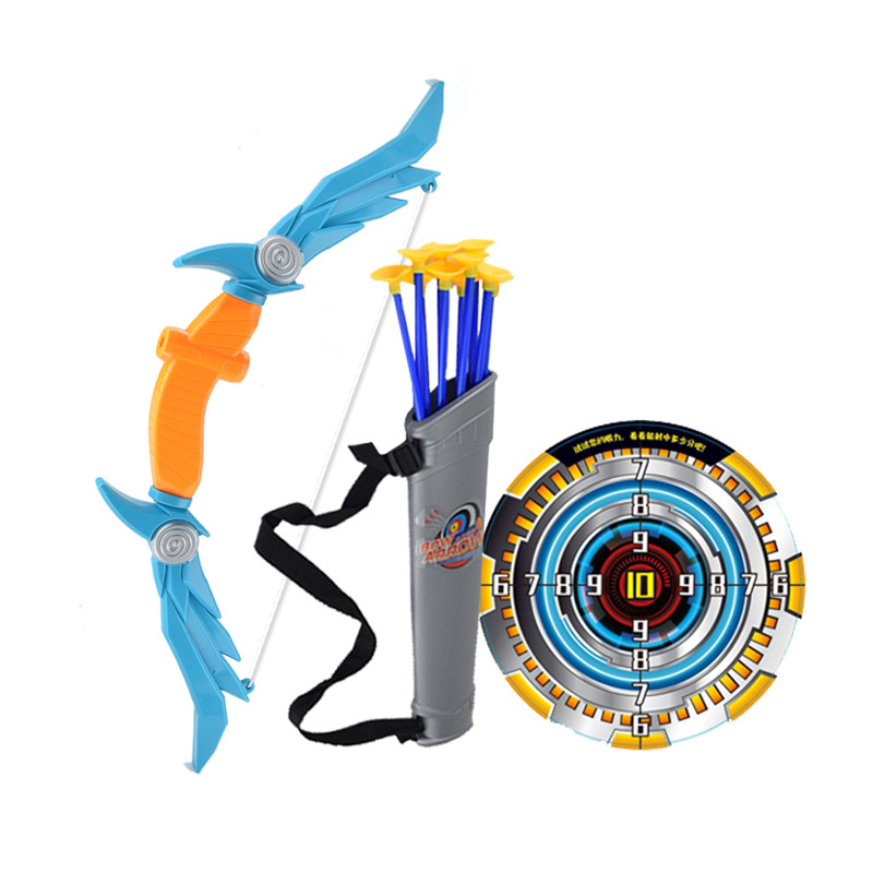 Children&#039;s Folding Bow and Arrow Toy Boy Outdoor Sucker Shooting Competitive Toy Set Quiver Arrow Target Stall Supply