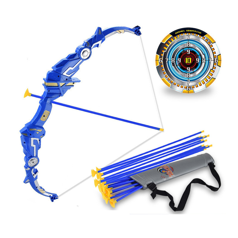 Children&#039;s Folding Bow and Arrow Toy Boy Outdoor Sucker Shooting Competitive Toy Set Quiver Arrow Target Stall Supply