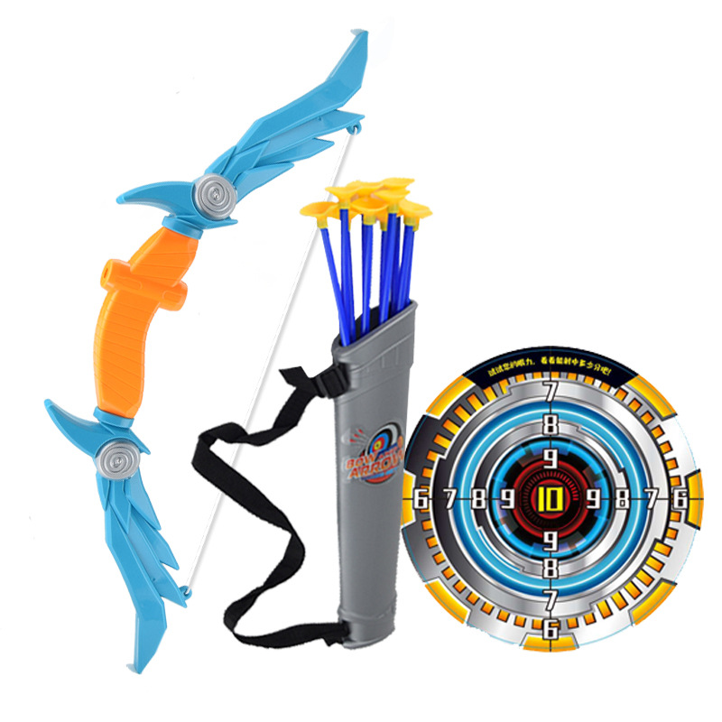 Children's Folding Bow and Arrow Toy Boy Outdoor Sucker Shooting Competitive Toy Set Quiver Arrow Target Stall Supply