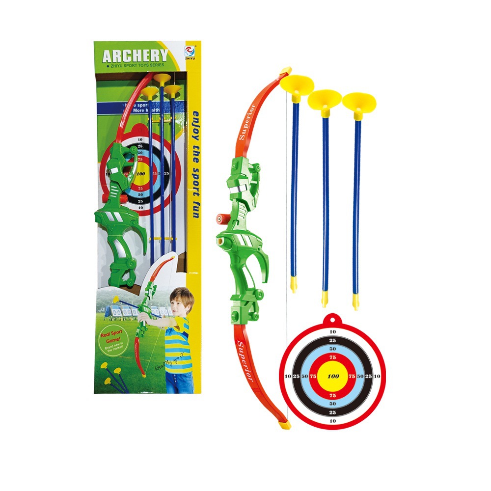 Factory Direct Sales Cross-Border Children&#039;s Simulation Shooting Bow and Arrow Combination Sports Outdoor Sports Toys Soft Elastic Sucker Toys