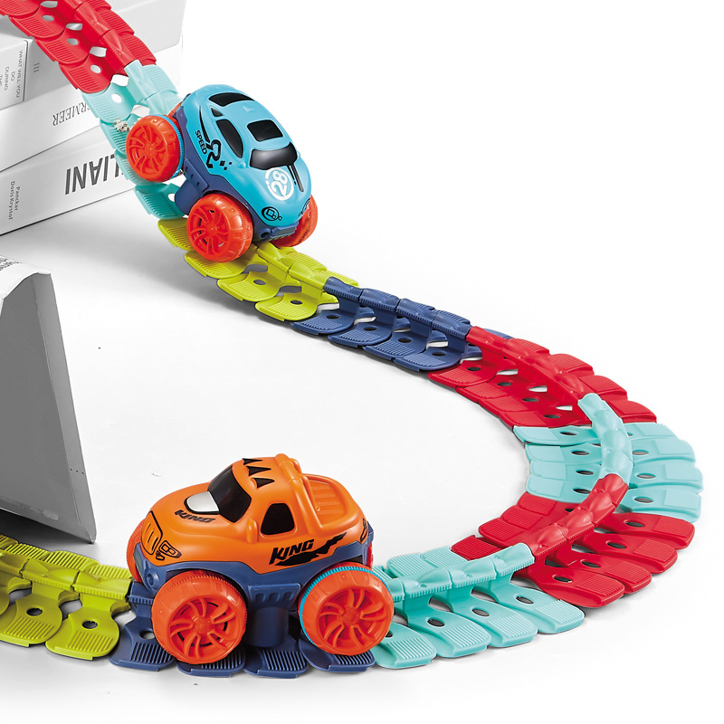 Soft Rubber Track Roller Coaster Gravity-Free Rail Car Cross-Border E-Commerce Electric Variety DIY Train Children &#039;S Toys