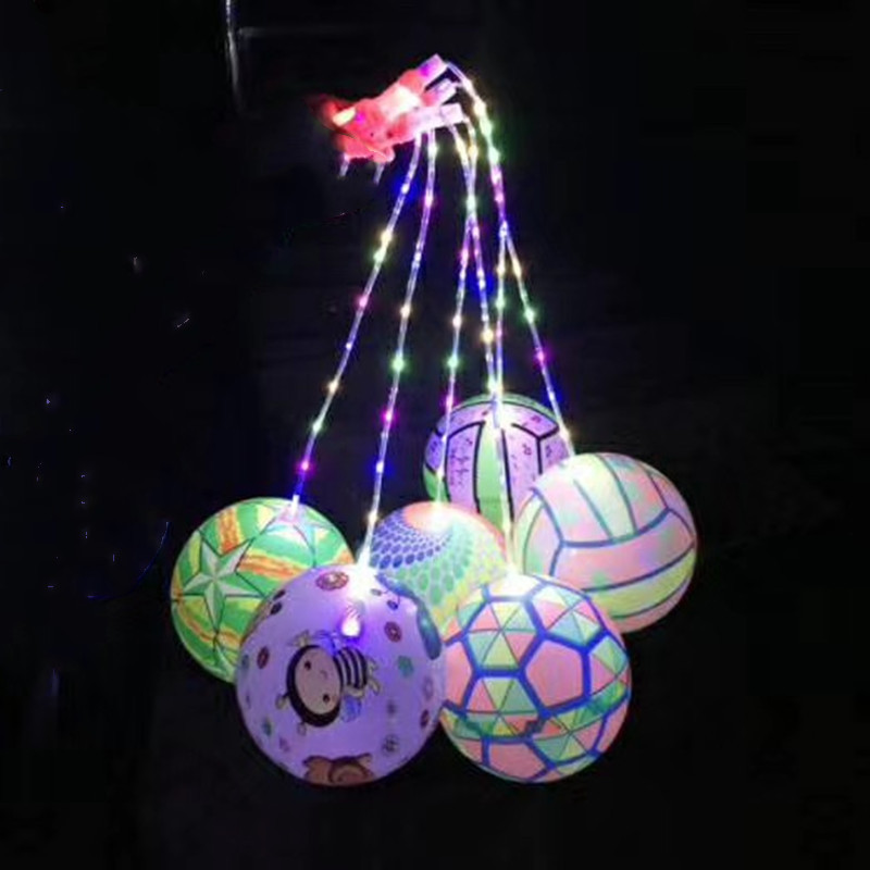 Luminous Swing Ball Portable Flash Bounce Ball New Bounce Ball Children Fitness Ball Factory Wholesale
