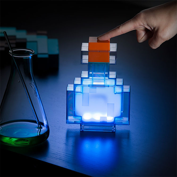 My World around Color Changing Bottle Torch Miner's Lamp Night Light Torch Children's Weapons Sword Bow and Arrow Toy Model