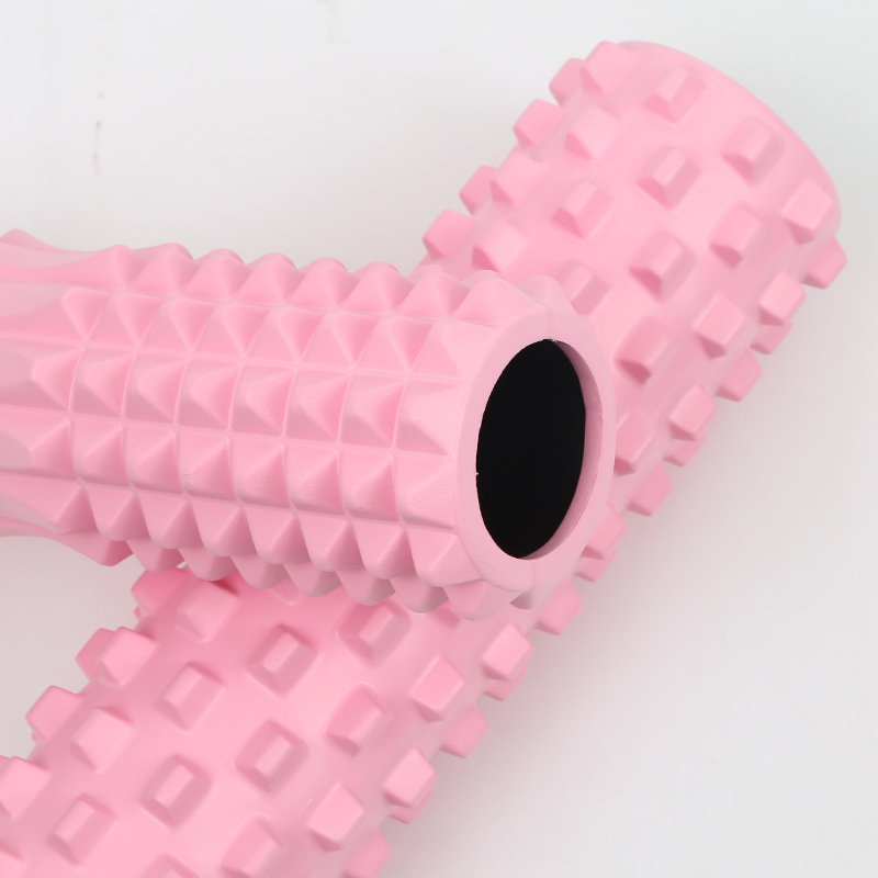 EVA Foam Roller Spiked Club Foam Roller Fitness Massage Stick Muscle-Relaxing Tool 45cm Langya Hollow Yoga Column