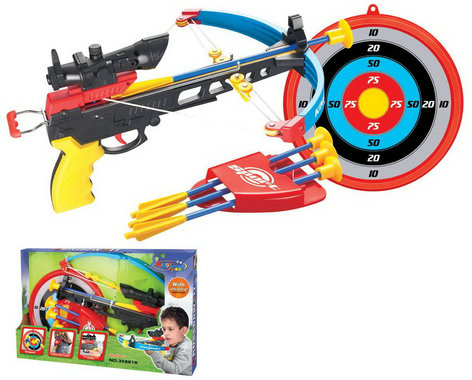 Plastic Toy Shooting Toy Bow and Arrow Mini Crossbow Bow and Arrow Assembled Toys 35881k