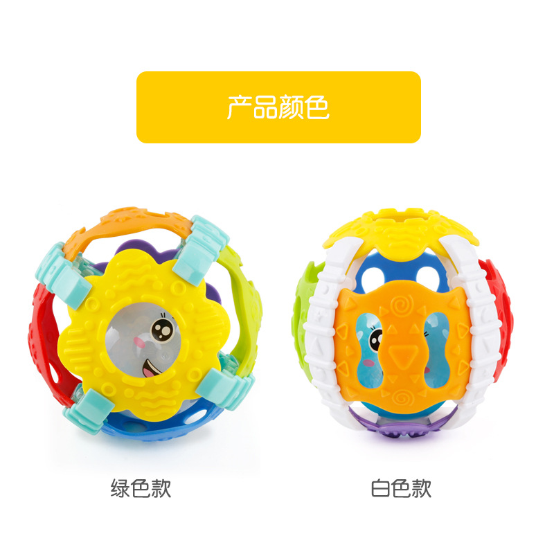Yanuo Toy Baby Rattle Soft Rubber Hand Ball Toy with Sound and Light Fitness Ball Newborn Puzzle