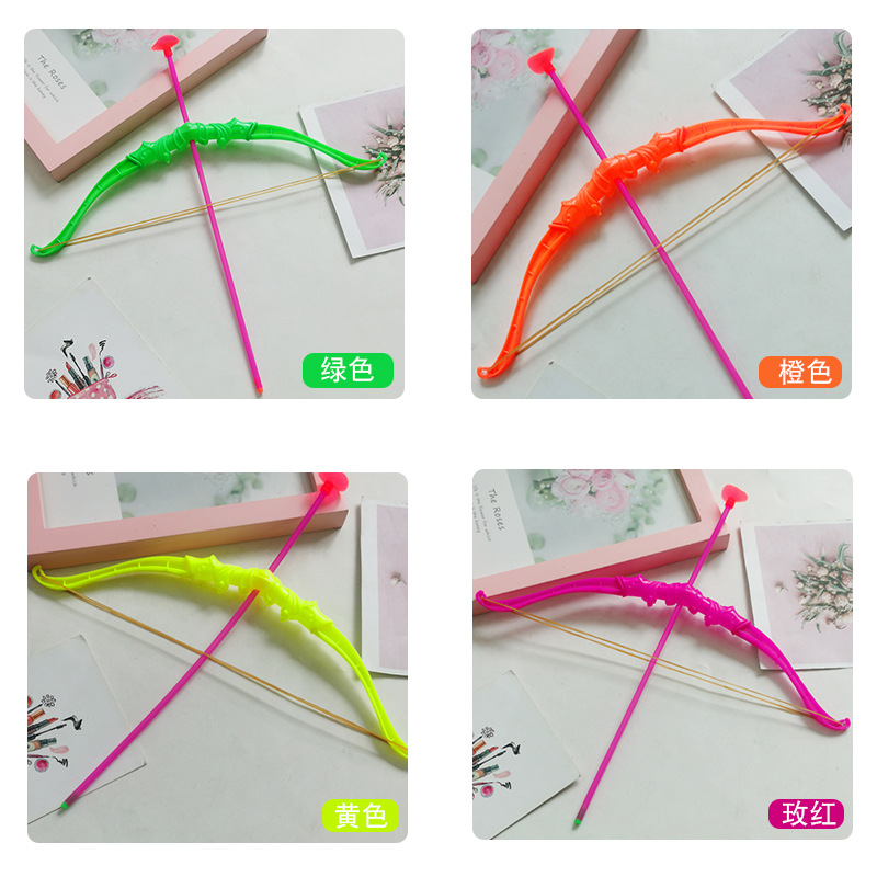 Plastic Toy Soft Elastic Sucker Bow and Arrow Set Mini Bow and Arrow Children Education Toy Night Market Stall Supply