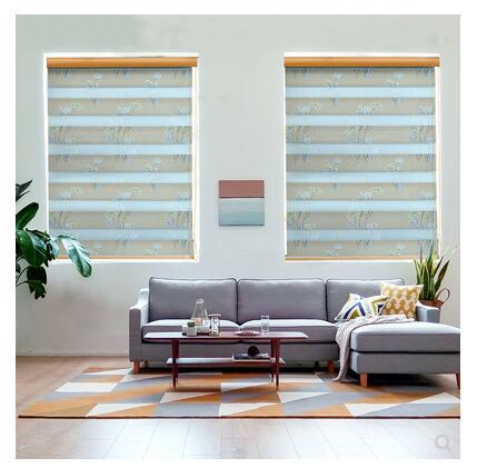Factory Wholesale Room Darkening Roller Shade Jacquard Soft Gauze Curtain Rainbow Curtain Sun Moon Curtain Hotel Manual Electric Curtain