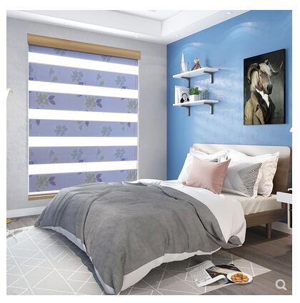 Factory Wholesale Room Darkening Roller Shade Jacquard Soft Gauze Curtain Rainbow Curtain Sun Moon Curtain Hotel Manual Electric Curtain