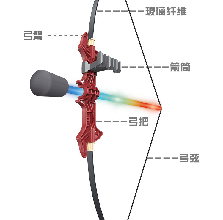Large Bow and Arrow Set Children's Bow and Arrow Outdoor Sports Toy Light Fiber Indoor Shooting Stall Supply Cross-Border