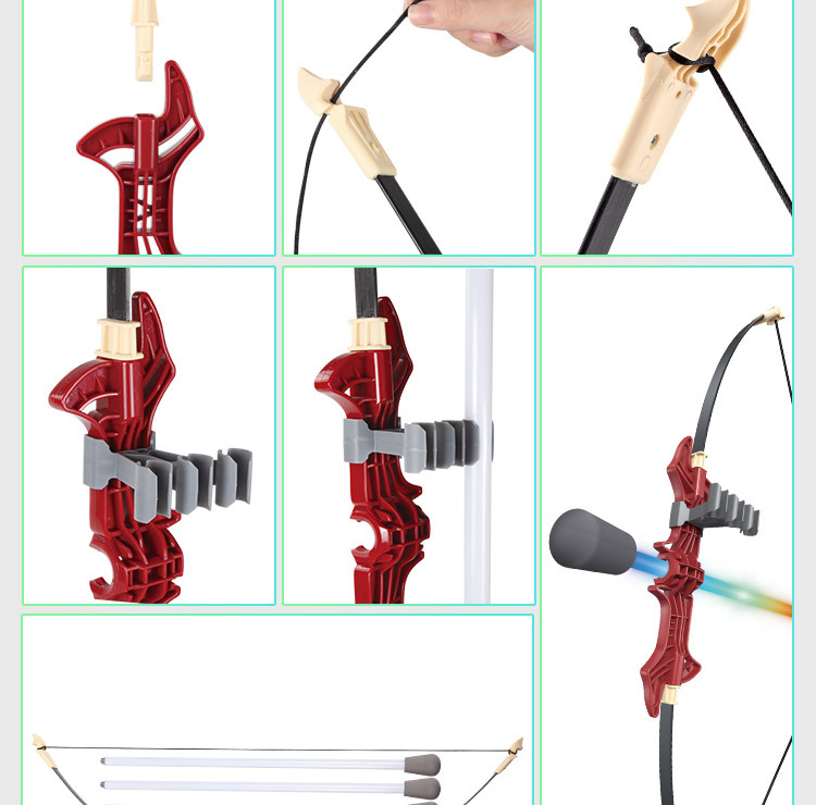 Large Bow and Arrow Set Children's Bow and Arrow Outdoor Sports Toy Light Fiber Indoor Shooting Stall Supply Cross-Border