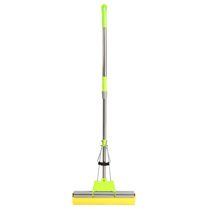 38CM soft cotton double pressure colloidal cotton towing household multi-function roller, hand washer-free, telescopic absorbent sponge mop