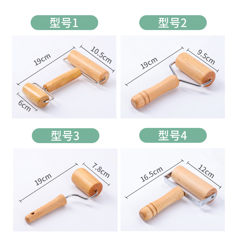 Factory Direct Sales Household Double-Headed Small Diamond Painting Scone Non-Slip Roller Pancake Solid Wood Pizza Beech Rolling Pin