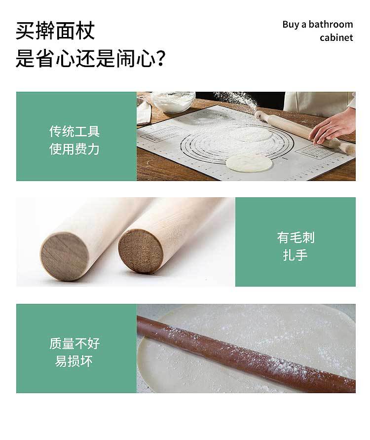 Factory Direct Sales Household Double-Headed Small Diamond Painting Scone Non-Slip Roller Pancake Solid Wood Pizza Beech Rolling Pin