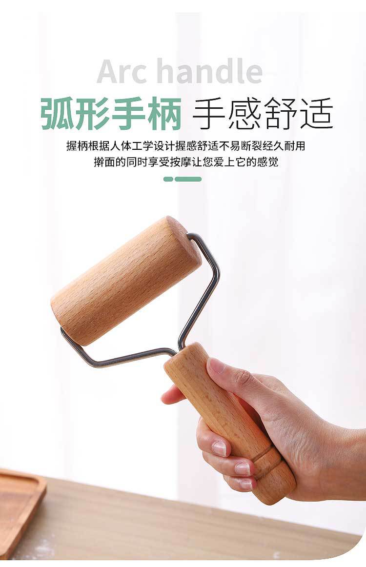 Factory Direct Sales Household Double-Headed Small Diamond Painting Scone Non-Slip Roller Pancake Solid Wood Pizza Beech Rolling Pin