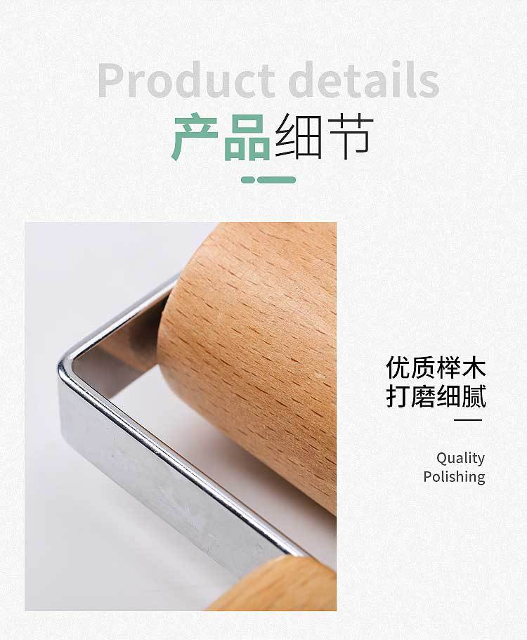 Factory Direct Sales Household Double-Headed Small Diamond Painting Scone Non-Slip Roller Pancake Solid Wood Pizza Beech Rolling Pin