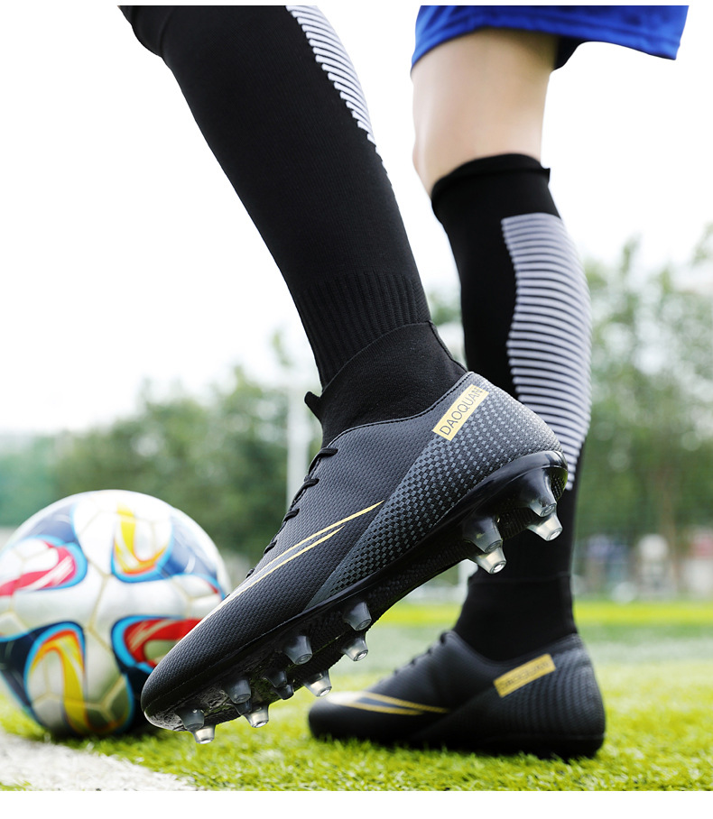 Cross-Border Soccer Shoes High-Top TF Broken Nail Artificial Lawn Skin Foot Boys and Girls AG Spike Competition Student Training Shoes Cross-Border Soccer Shoes High-Top TF Broken Nail Artificial Lawn Skin Foot Boys and Girls AG Spike Competition Student Training Shoes