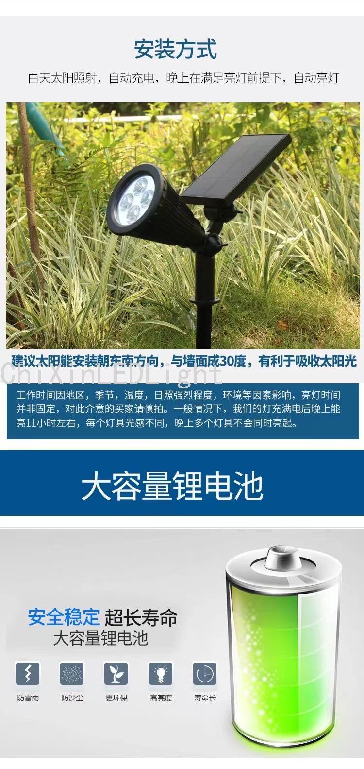 4 Lamp Beads Led Plug Ground Spotlight Lawn Garden Led Garden Lamp Outdoor Waterproof Landscape Lamp LED Wall Lamp