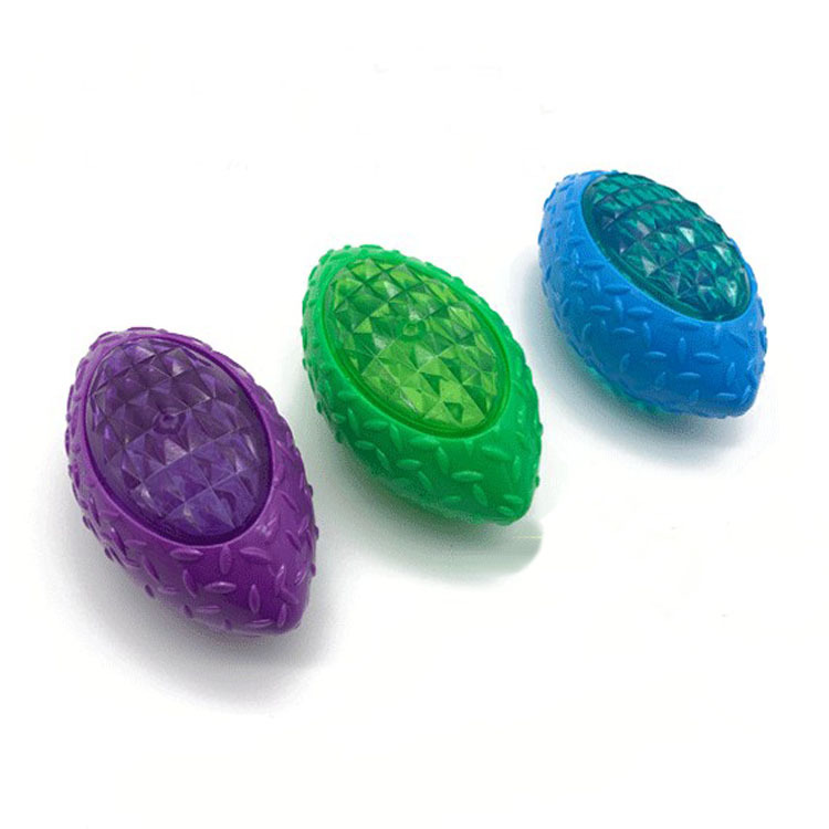 Spot Pet Toy Ball Sounding Luminous Rugby Rubber Teeth Cleaning Bite-Resistant Interactive Dog Toy Spot Pet Toy Ball Sounding Luminous Rugby Rubber Teeth Cleaning Bite-Resistant Interactive Dog Toy
