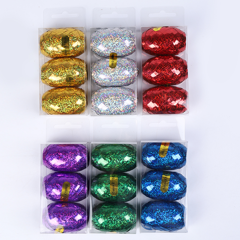 Color ribbon 5mm*10m 3 rugby balls/PVC ribbon decorated Christmas gift packaging box Color ribbon 5mm*10m 3 rugby balls/PVC ribbon decorated Christmas gift packaging box