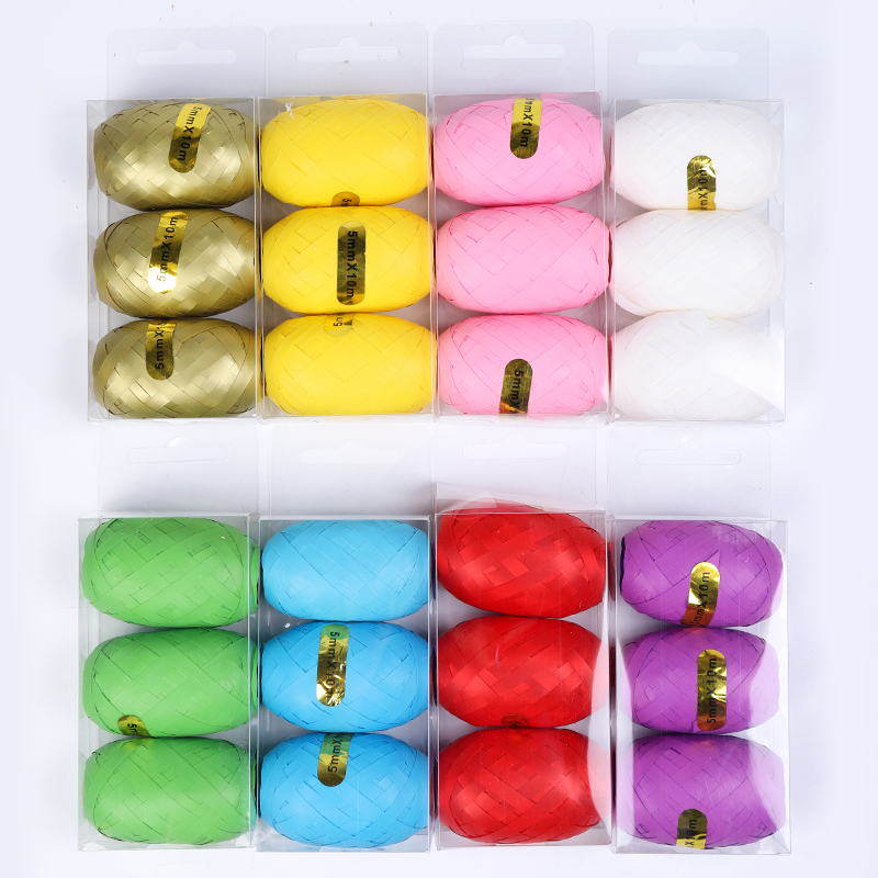 Color ribbon 5mm*10m 3 rugby balls/PVC ribbon decorated Christmas gift packaging box Color ribbon 5mm*10m 3 rugby balls/PVC ribbon decorated Christmas gift packaging box