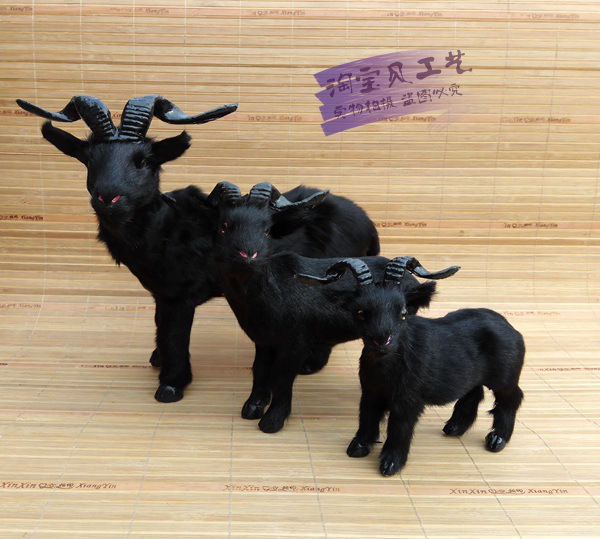 Simulation Goat Ornaments Table Decoration Black Goat Model Feng Shui Fortune Teaching Materials Props Lawn Scene Layout